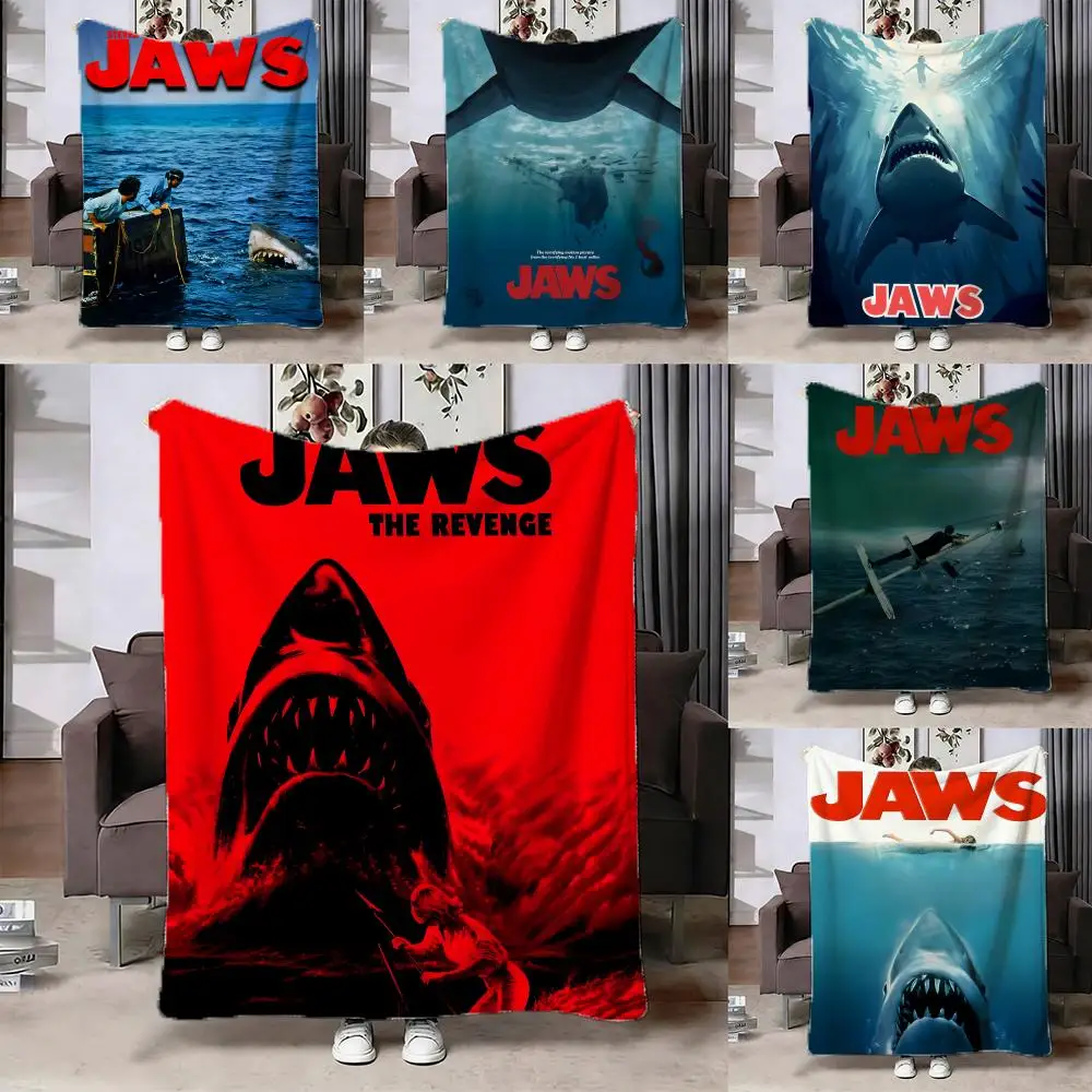 

Jaws Throw Double-sided Cozy Flannel Throw Blanket Lightweight Skin-friendly Warm For Sofa Bed Office Travel All Season