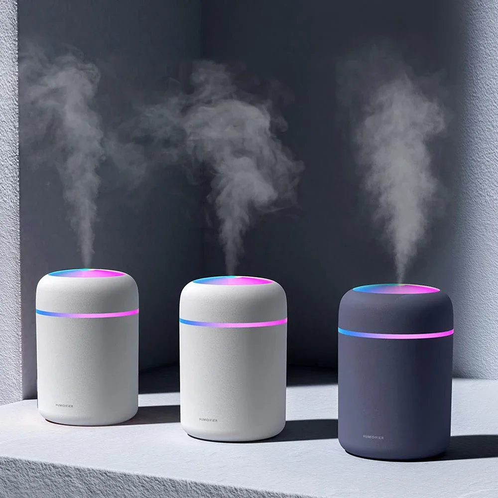 300ML Portable USB Humidifier Aroma Diffuser Cool Mist Maker With Colorful Light - Car Home Purifier