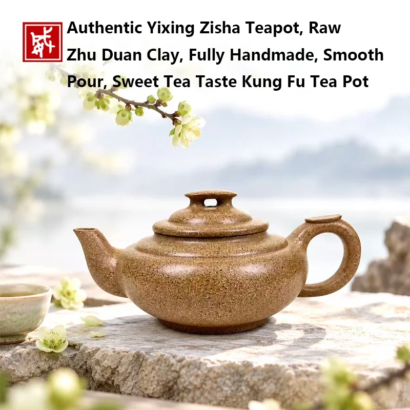 Authentic Yixing Zisha Teapot, Raw Zhu Duan Clay, Fully Handmade, Multiple Styles, Smooth Pour, Sweet Tea Taste Kung Fu Tea Pot