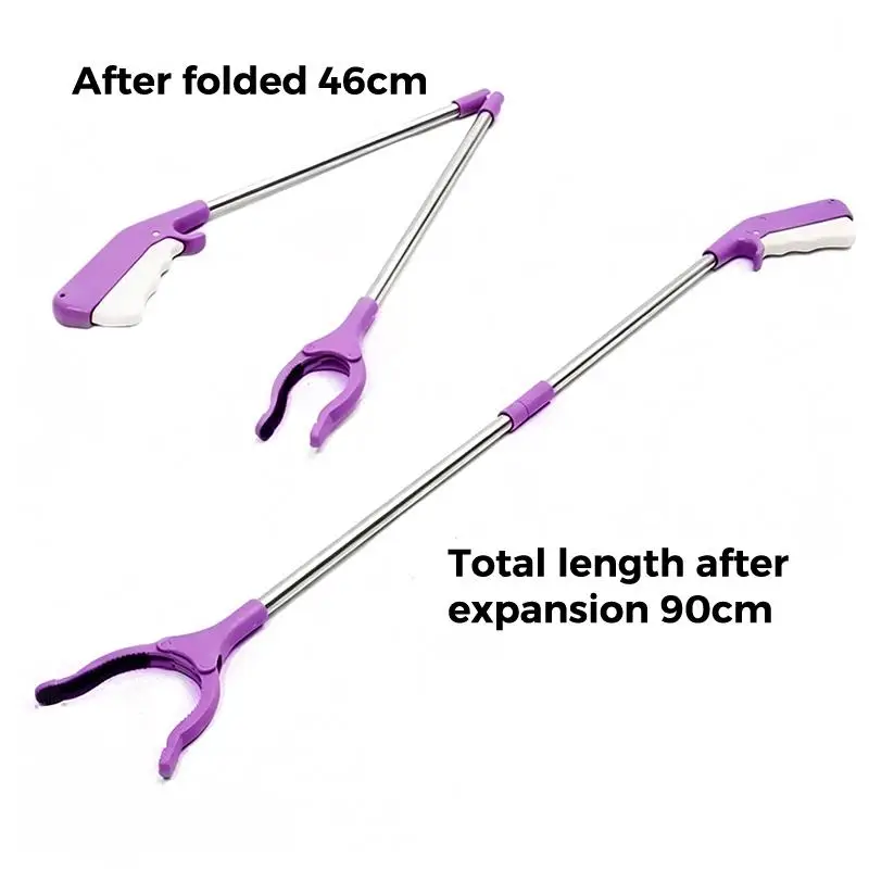 Long Reach Grabber Picker Tool With Foldable Stainless Steel Pipe For Pregnant Women Seniors Home Daily Use No Bending Needed