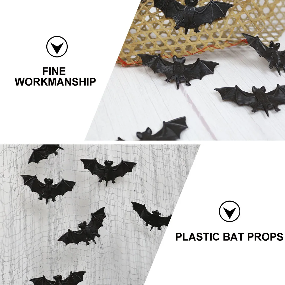 12 Stück simulierte Fledermaus-Dekorationen, Streiche für Kinder, Ornamente, Halloween-Party-Requisiten, Büro