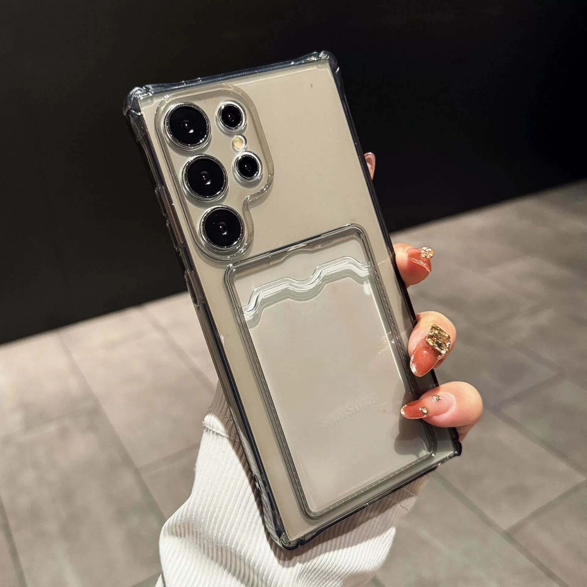 Stoßfeste, transparente Brieftaschen-Kartentasche für Samsung Galaxy S25 S24 S21 S22 S23 FE Plus S25 Ultra 5G, transparente Silikonhülle – Detail 5