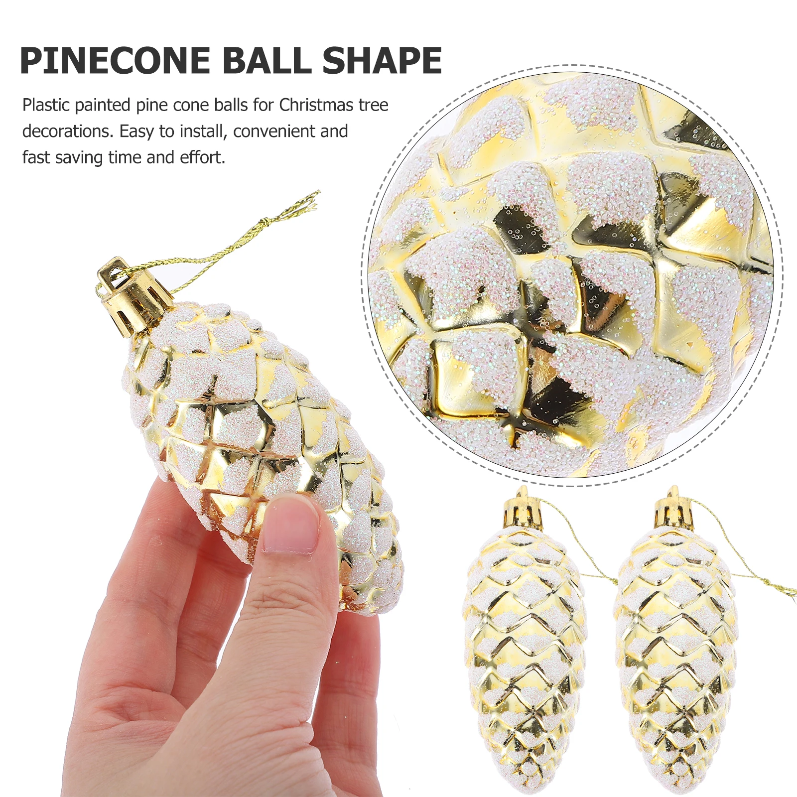 

10 Pcs Christmas Pinecone Decor Hanging Ornaments Cones Pinecones Decoration Materials Decorations