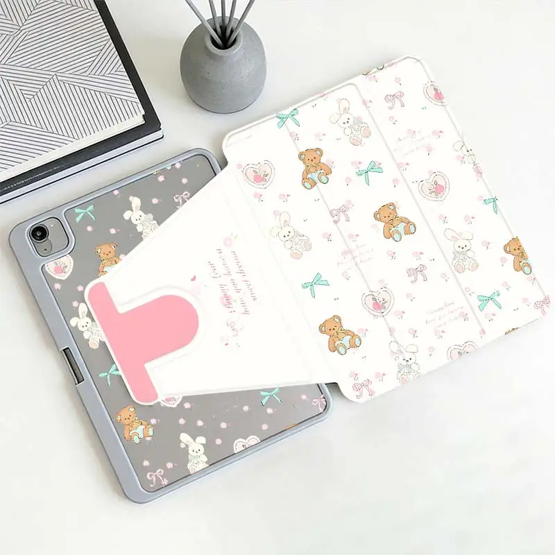 Multi-Angle 360° Rotate Acrylic Cover For iPad 10.2 7/8/9 4/5 10.9 10th iPad A16 2025 11 Air11/13 IPad Mini6 8.3 Pro 10.5 Pro11