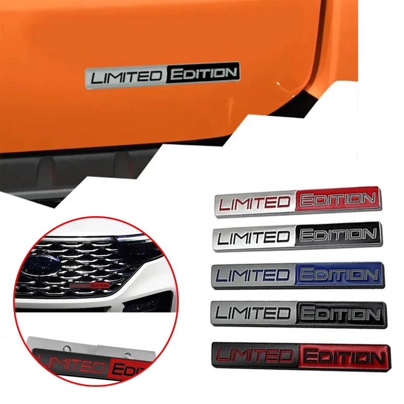 Car Styling 3D Metal Limited Edition Logo Car Front Grill Emblem Side Fender Rear Trunk Badge Sticker For Universal Cars Decor