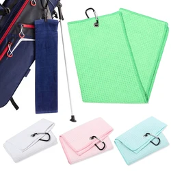 Cotton High Water Absorption Microfiber Cleaning Towels Golf Towel With Carabiner Hook Cleans Clubs