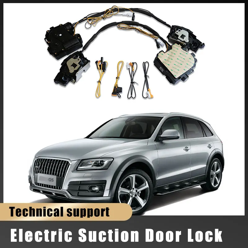 Car Soft Close Door Latch Pass Lock Actuator Electric Absorption Suction Silence Closer For Audi Q5 Q5L 2012~2023