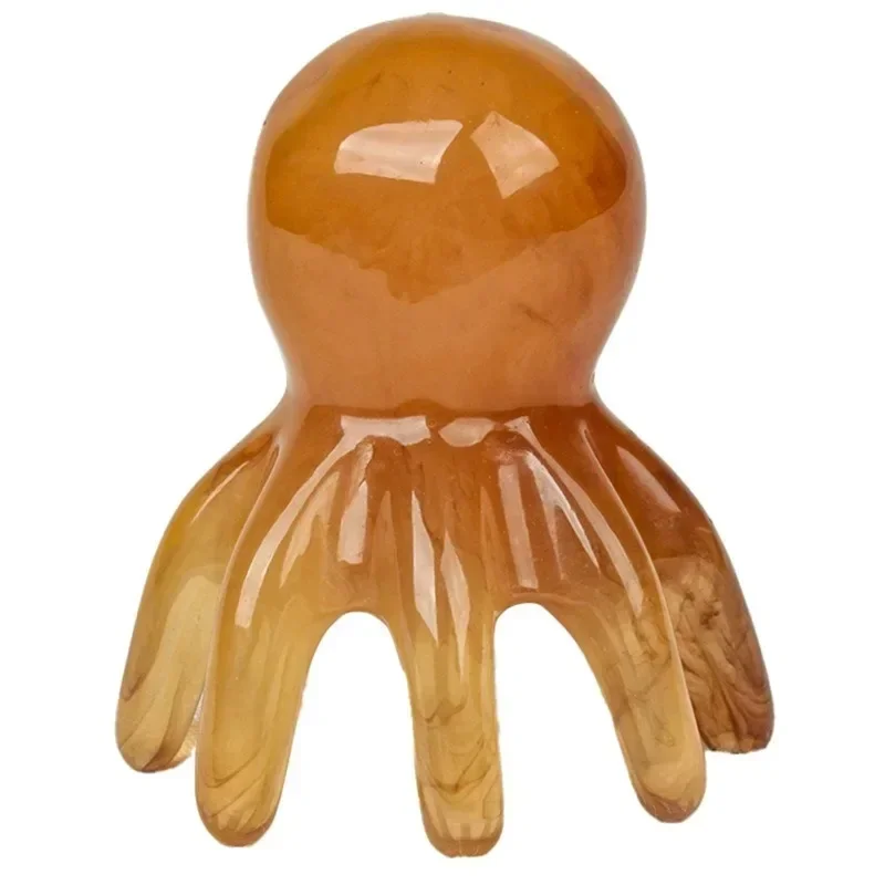 Resin Octopus Massage Comb Head Meridian Scraping Scalp Massage Brush Acupuncture SPA Gua Sha Massage Comb Fatigue Relief Massag view 6