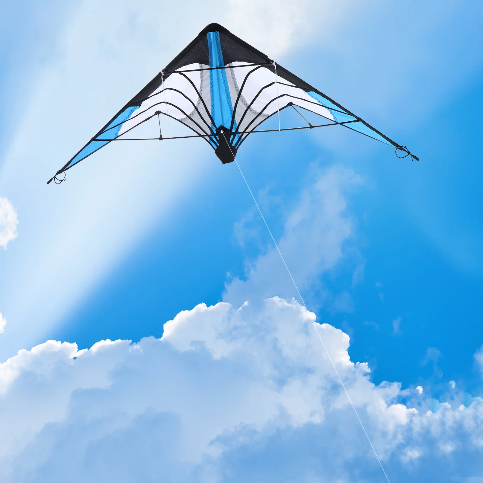 Cometa en forma de triángulo, pipa colorida de doble línea, fácil de volar al aire libre para niños, regalo de actividades de juego de viento