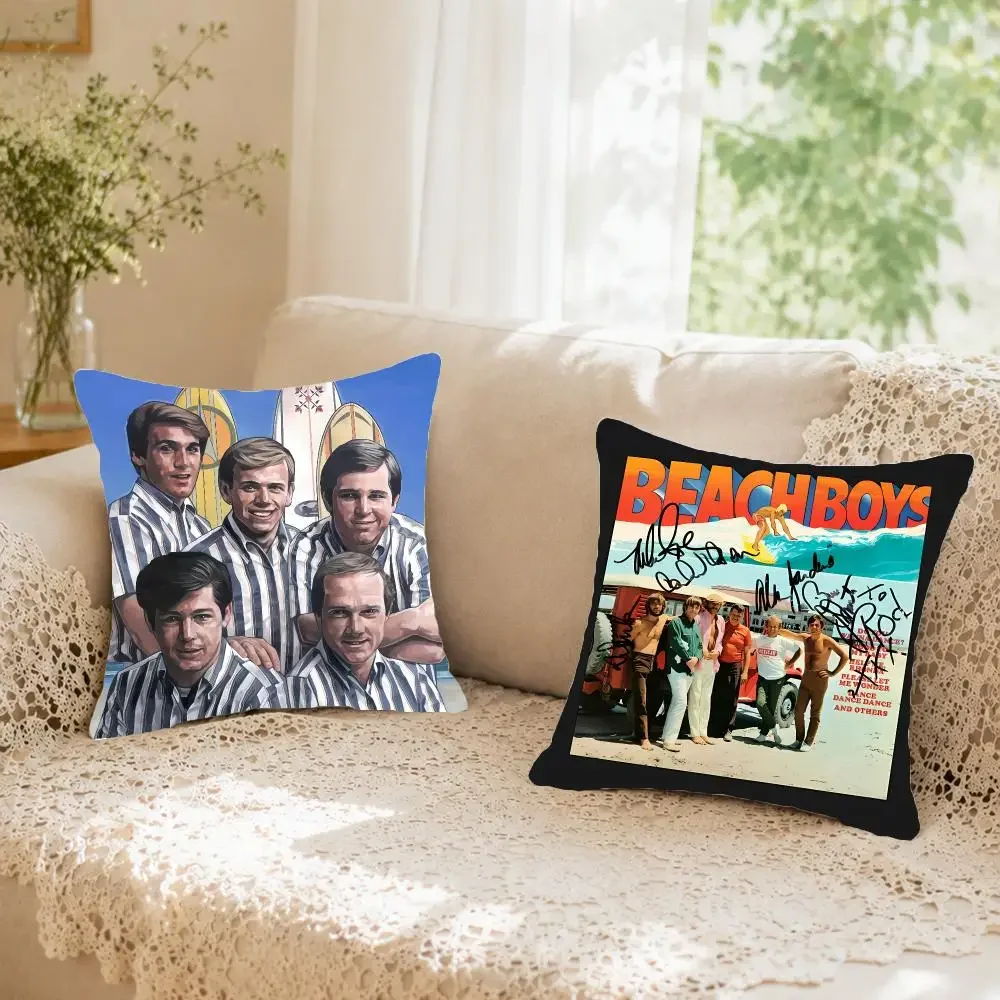 Sunny Rockband T-The Beach Boys Cushion Cover Faux fur decorative Dark academia style Cat scratching post Rustic pillow cover