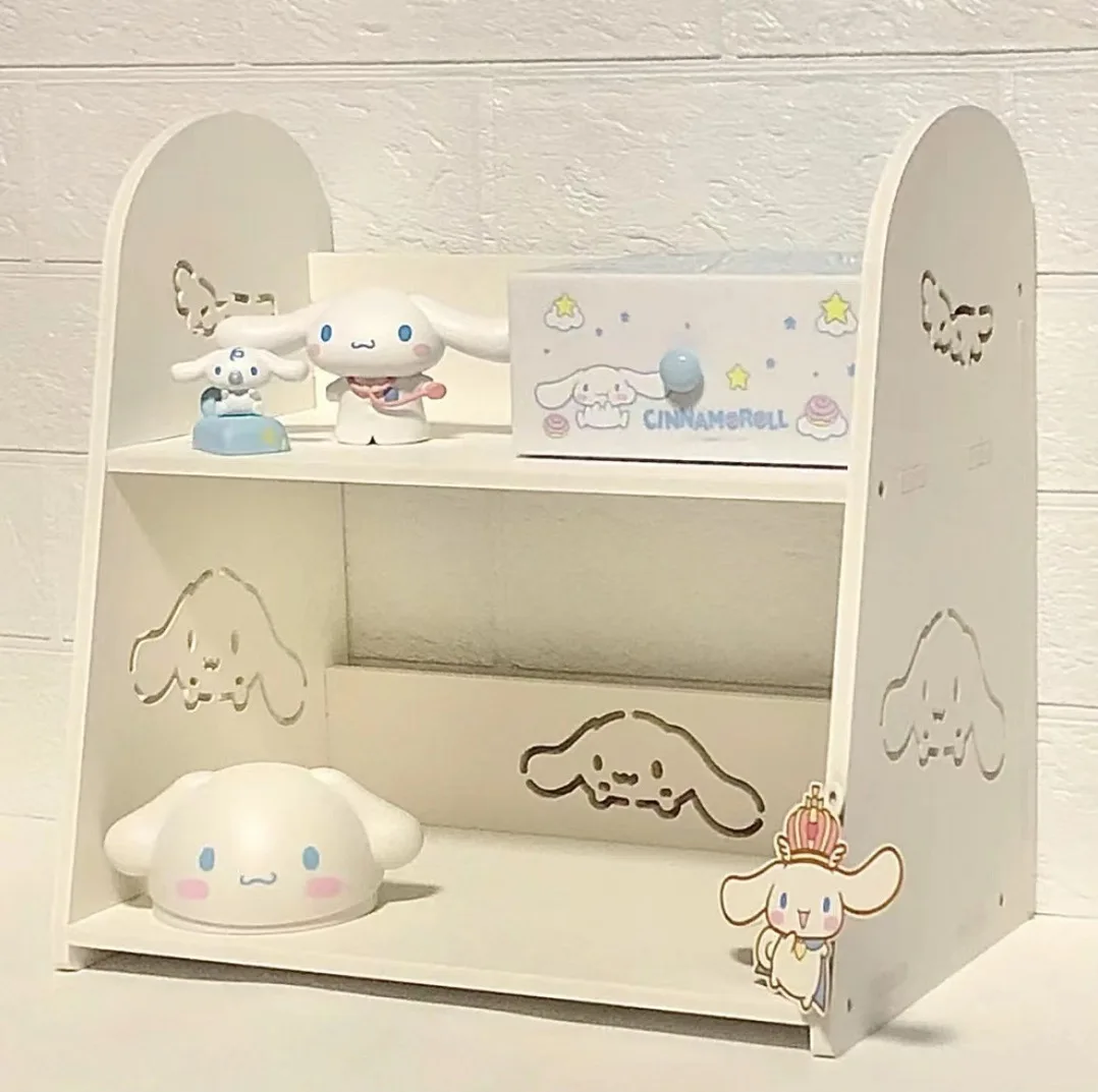 Creative Sanrio Cinnmoroll Hellokitty Bookshelf Storage Rack Desktop Organizing Storage Box Bathroom Cartoon Organizing Rack