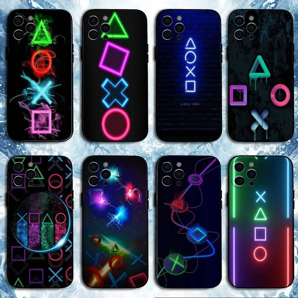

Neon Buttons Phone Case For iPhone 16,15,14,13,12,11 Plus,Pro Max, Soft Silicone Black Cover