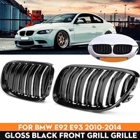 2X Front Bumper Kidney Grill for BMW  E92 E93 2010-2014 Gloss Black Dual Line Grille Car Styling Racing Grilles Replacement Part