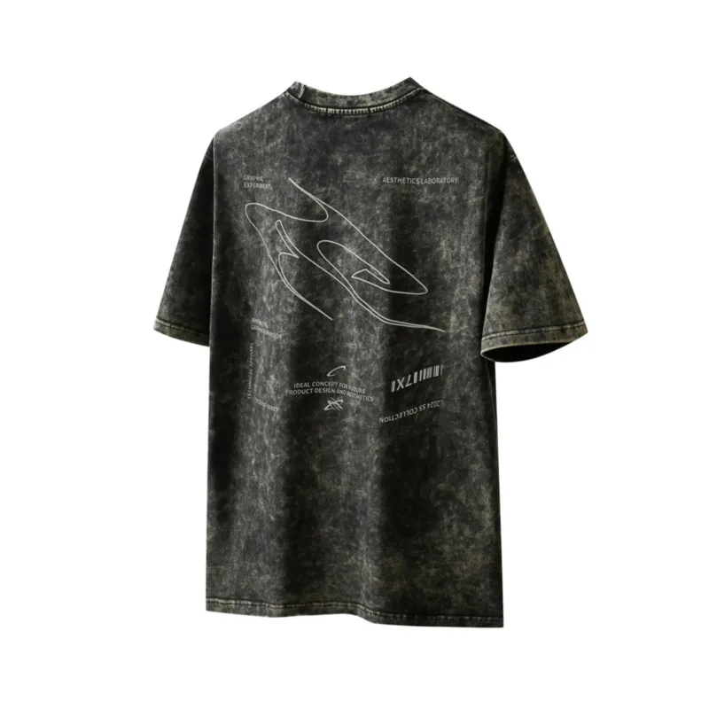 HKSH 2026 Spring Summer New Men's Tide Cotton Washed Tie Dyed Reflective Short Sleeve T-shirt Fashion Punk Chic Ins Tees HK18466