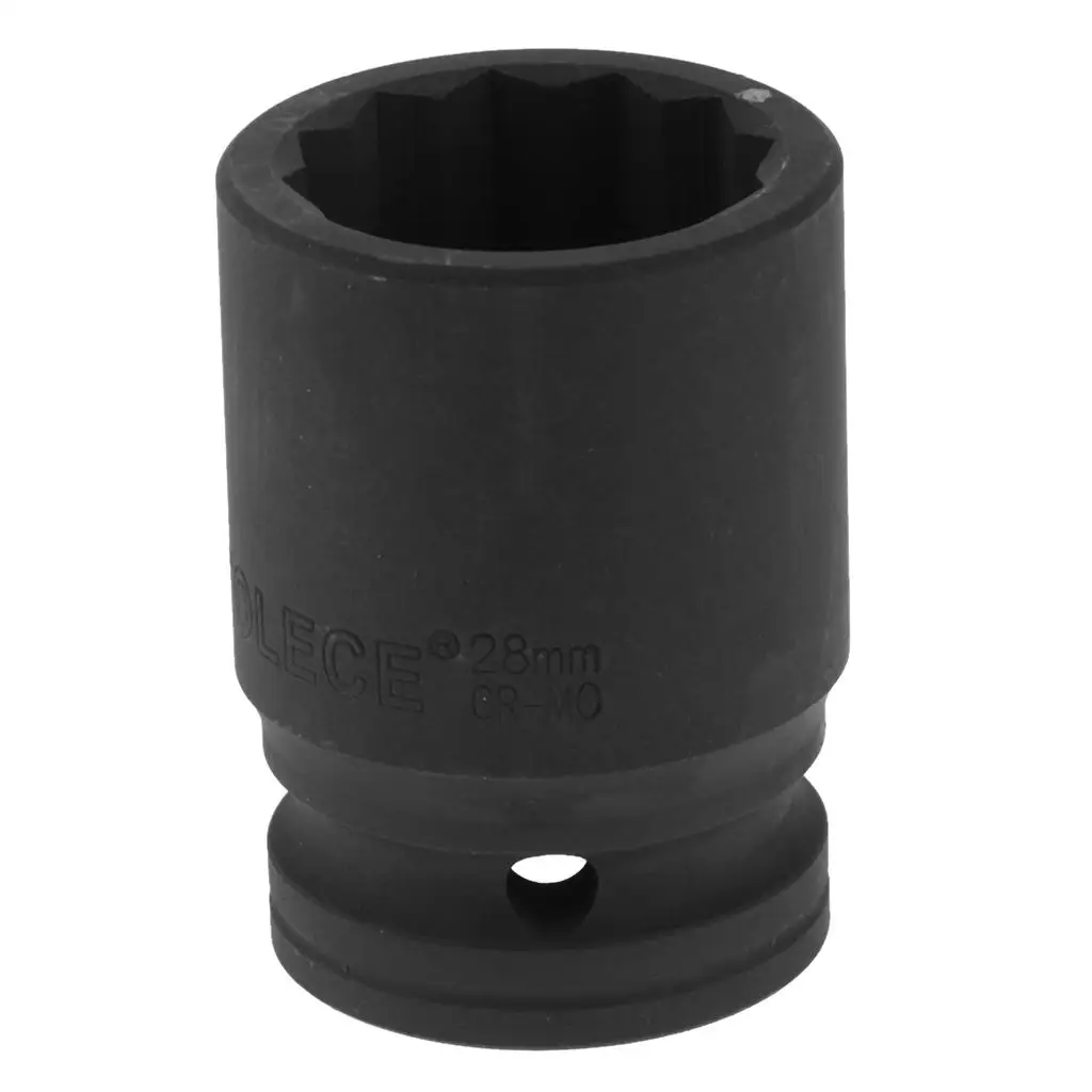 3/4 Inch Drive Impact Socket 28mm, 12 Ponits, Cr-v Alloy Steel, Standard SAE