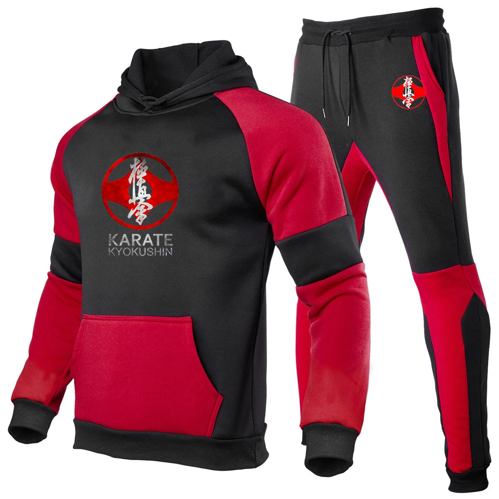 

Kyokushin Karate Printed Hoodies+Sweatpants Two Pieces Set Men Tracksuit Tops Joggers Pants Set Jogging Sportswear Sweat Suit