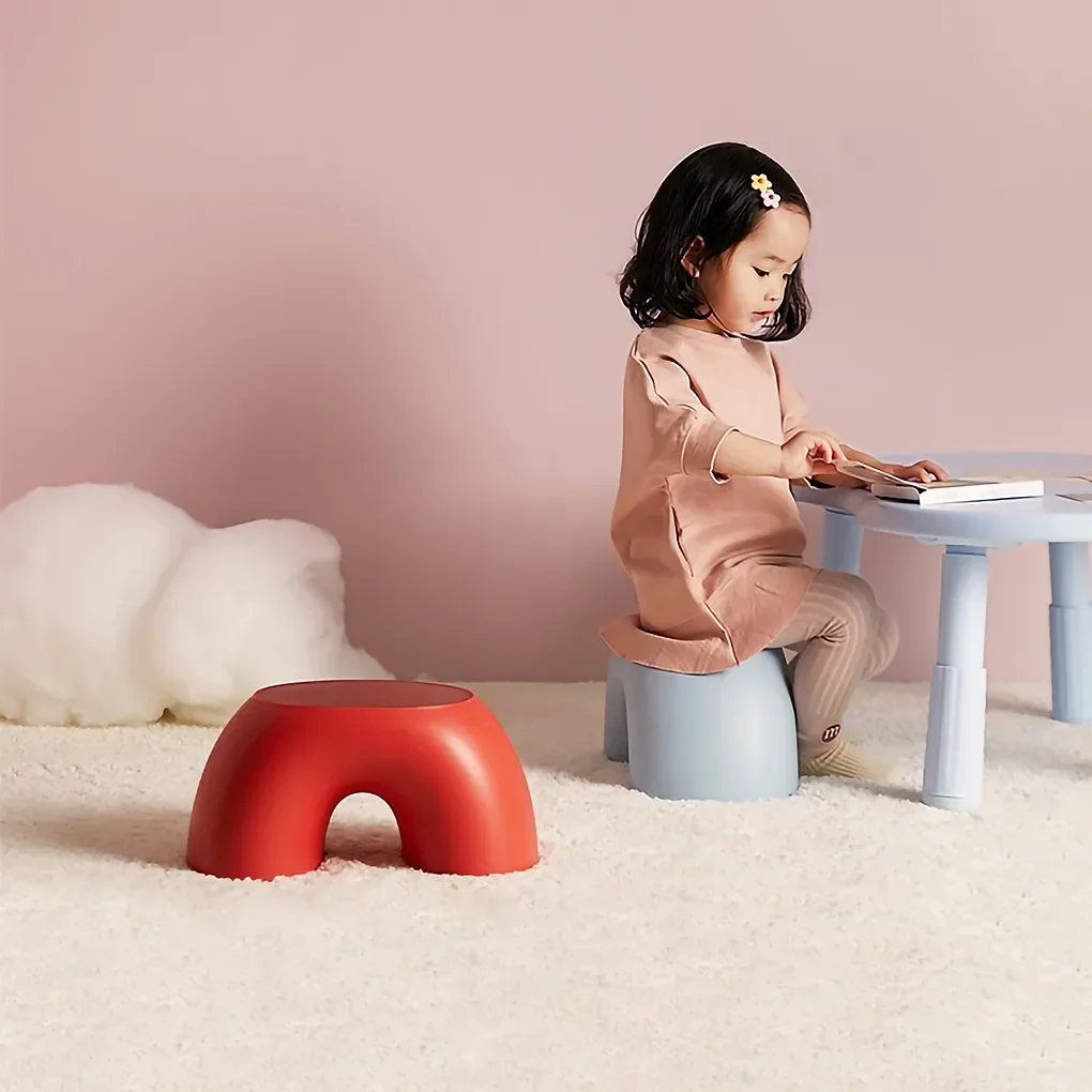 Plástico arco-íris forma fezes para crianças, segurança Footstool, assento para sala de estar, mobiliário de interior, brinquedo infantil