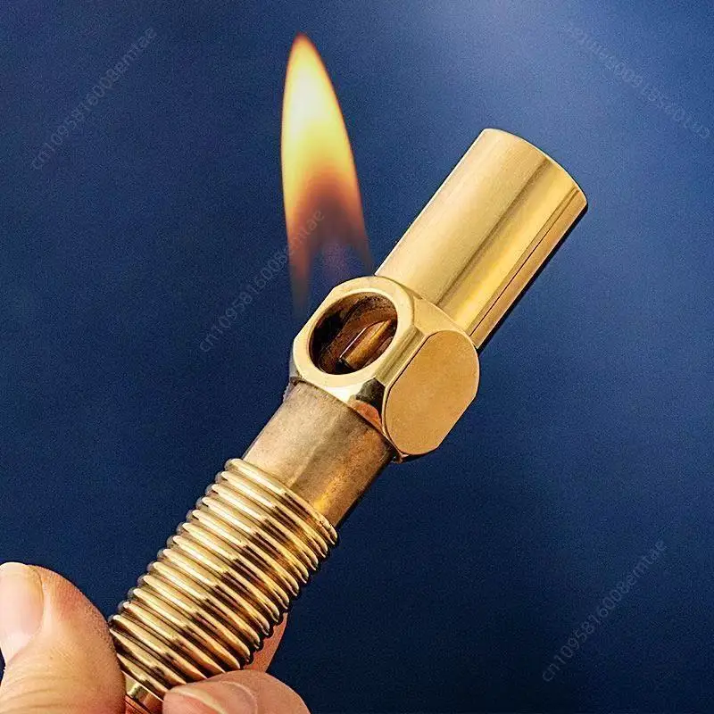 

Новая латунная гигантская зажигалка с винтовым механизмом 2026 года, зажигалка с выдвижной трубкой, аксессуары для сигарет, мужской подарок