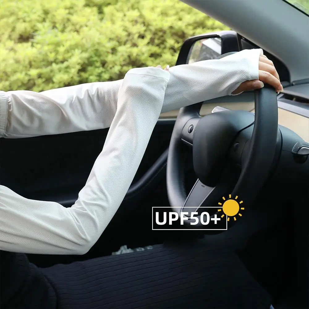 남녀공용 대형 UV 차단 아이스 슬리브, 여름철 자외선 차단 팔토시, 야외 운전 장갑, 사이클링 팔 보호대