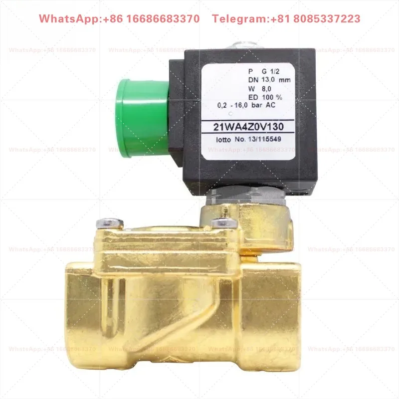 21WA3Z0V130 21WA4Z0V130 Brass 2-Position Normally Open Pilot Solenoid Valve G3/8 G1/2 Air Compressor Fittings
