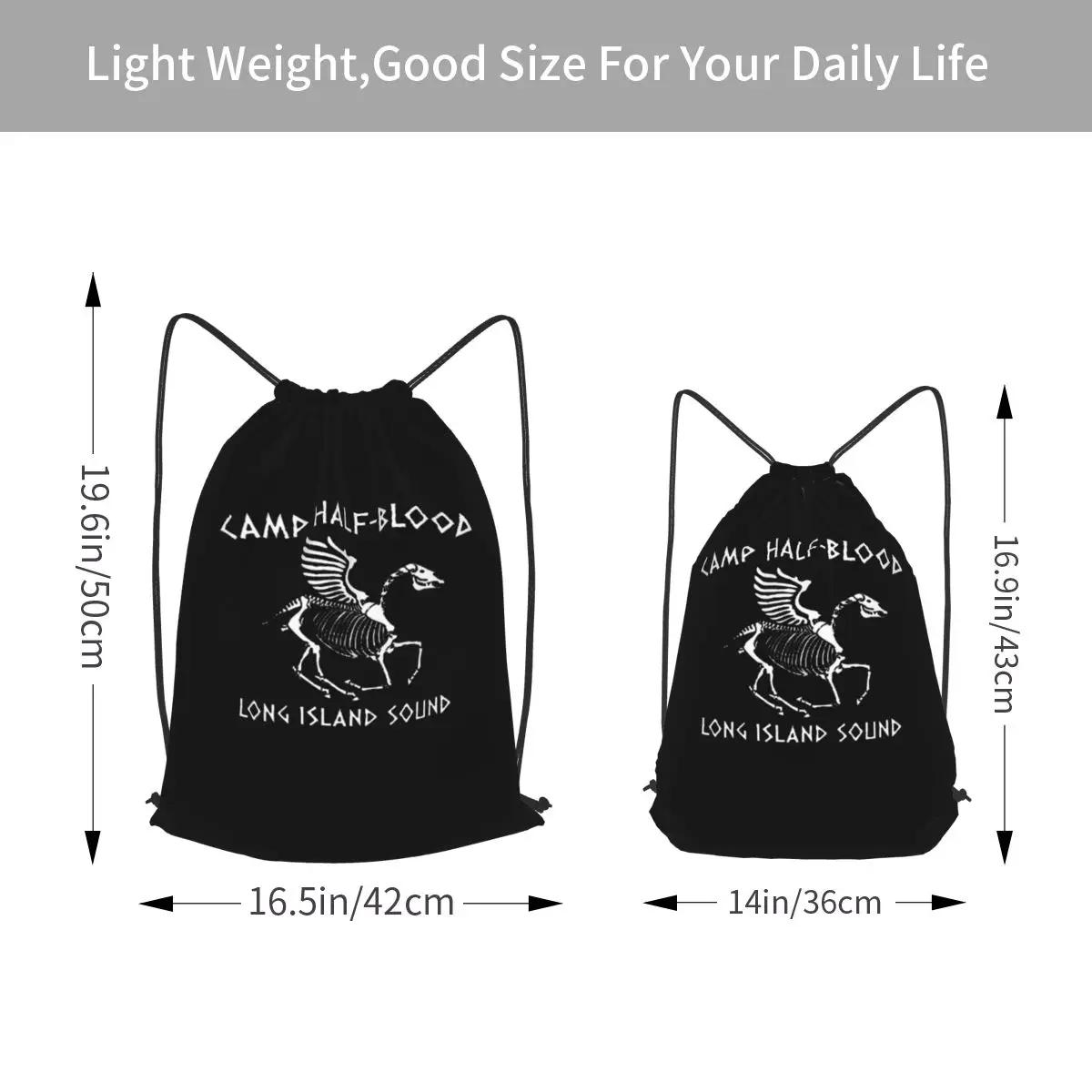Camp Half Blood Nico DiAngelo Hades Cabin Backpacks Casual Drawstring Bundle Pocket Sports Bag Book Bags for Travel Students