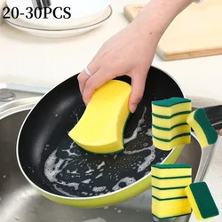 20/30pcs Dishwashing Sponge Kitchen Nano Emery Magic Clean Rub Pot Rust Focal Stains Sponge Removing Kit Cleaning Brush Sponges