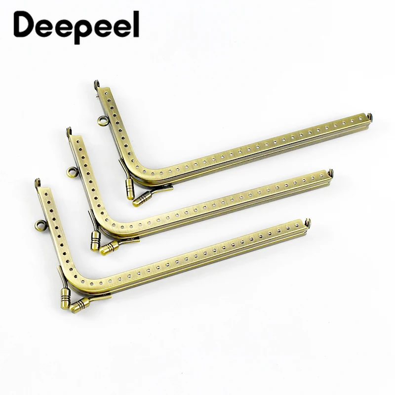 2/5Pcs Deepeel 12.5-18.5cm Glossy L-shaped Head Kiss Clasp Metal Purse Frame Handle DIY Handbag Coin Bags Hardware Accessories