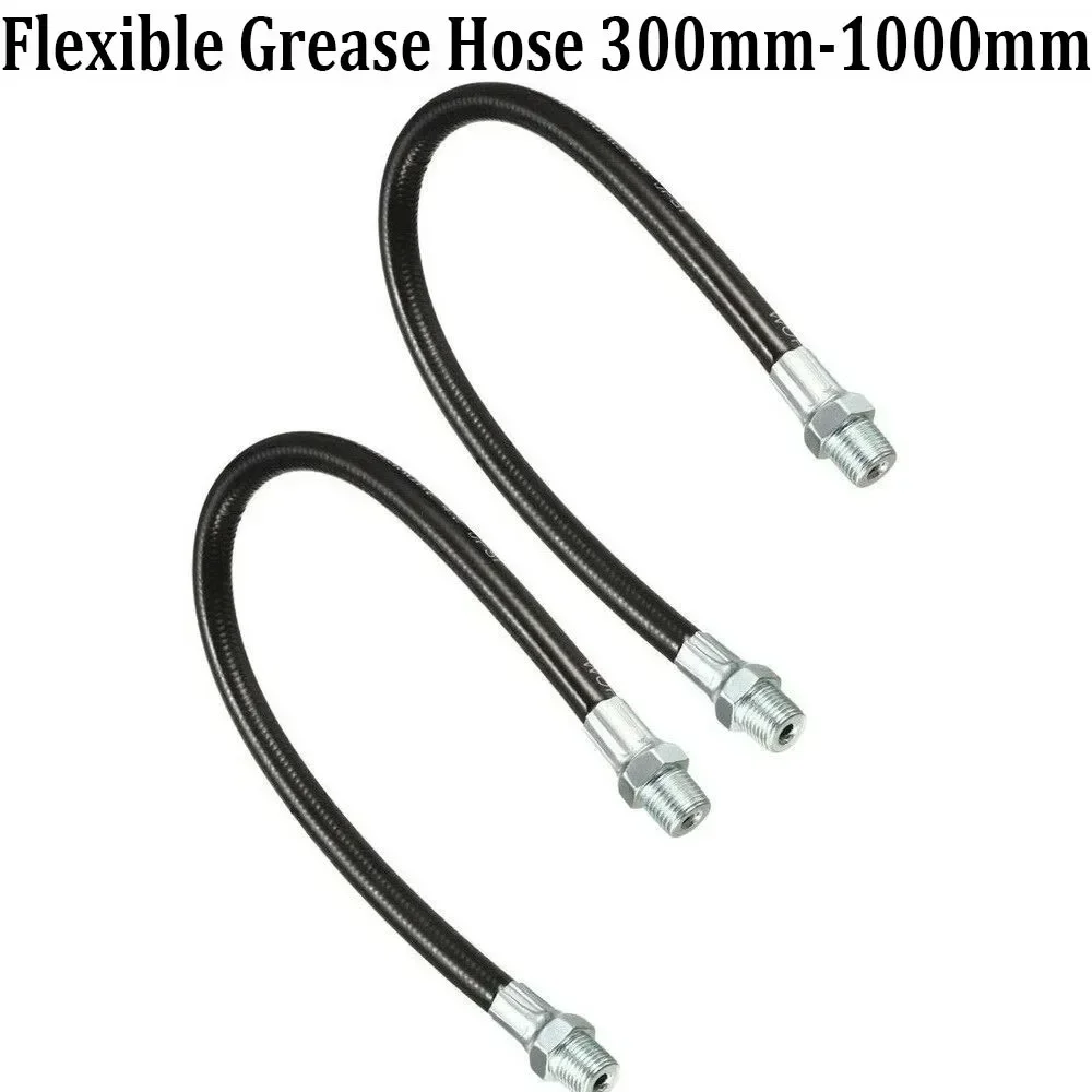 1pc Flexible Grease Whip Hose Heavy Duty High Pressure Long Extension NPT 1/8 Thread 300-1000mm Repairing Tool Parts