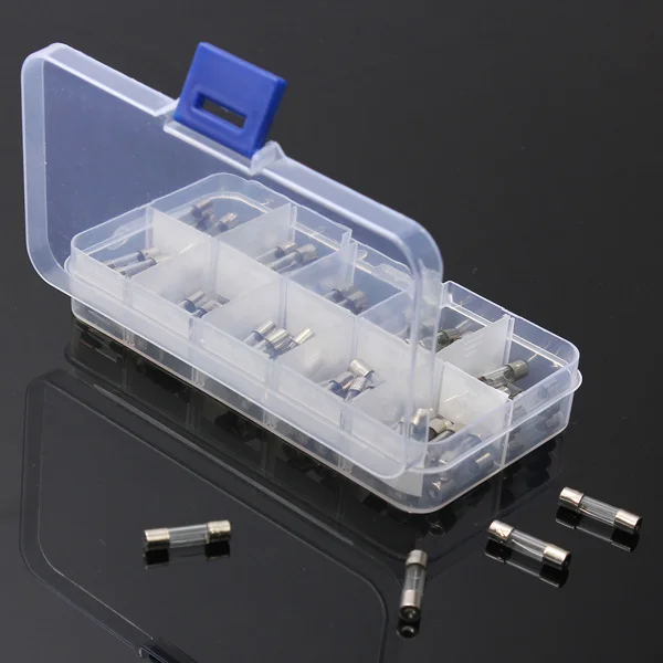 

100Pcs Glass Fuse Tube Kit 5x20mm Fast Blow Assorted Amp 0.2a 0.5a 1a 2a 3a 5a 6a 8a 10a 15a Clear Box Fuse Set