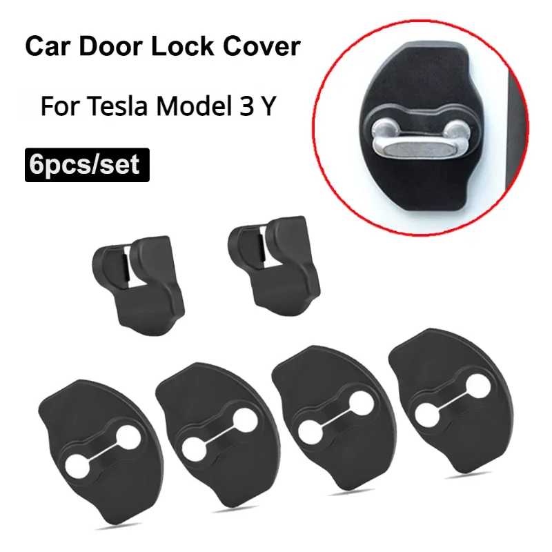 6pcs for Tesla Model 3 Y Lock Buckle Cover Latches Protector Antirust Door Stopper Covers Car Modified Accessories Decoration