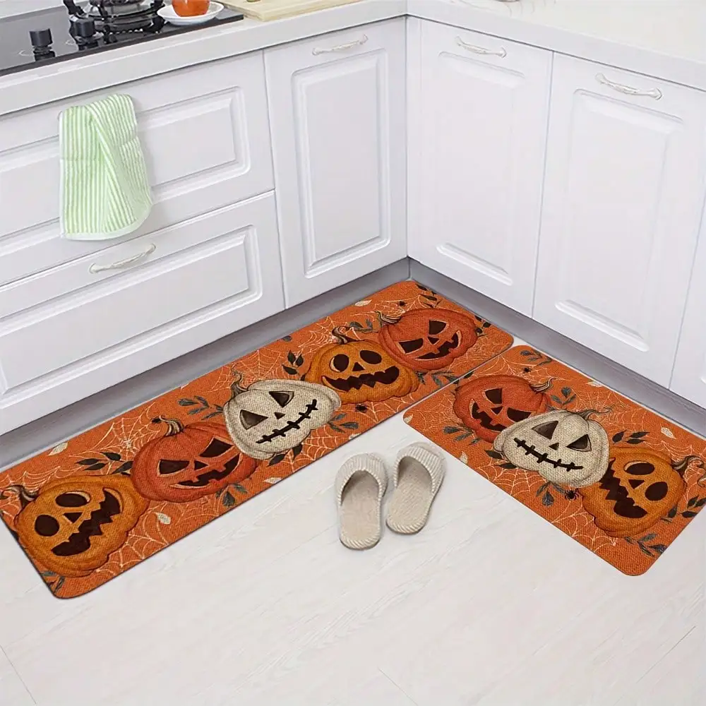 Washable Floor, Spooky Pumpkin Decor, Multi-Size Options (16*24/20*32/16*47Inch) KP3V