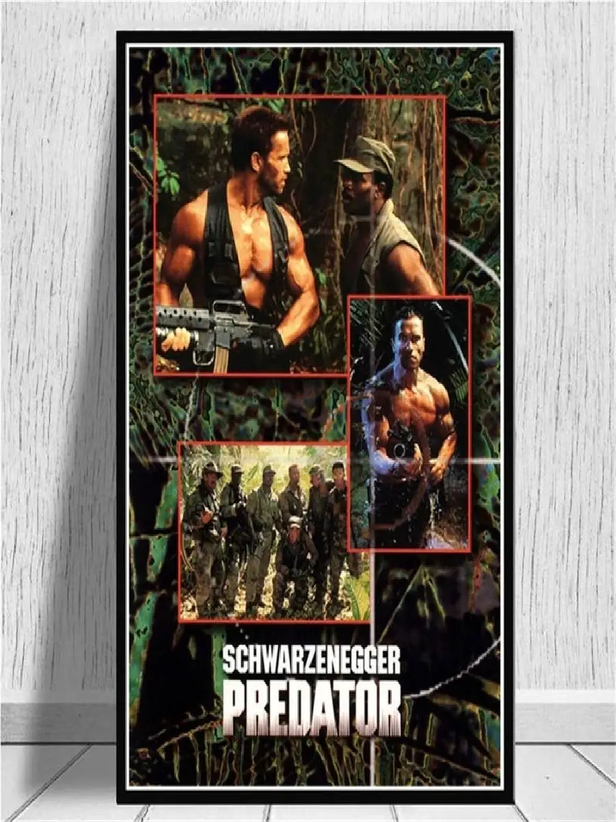 Arnold Schwarzenegger The Predator Canvas Art Poster  Horror Movie Wall Decor for Living Room
