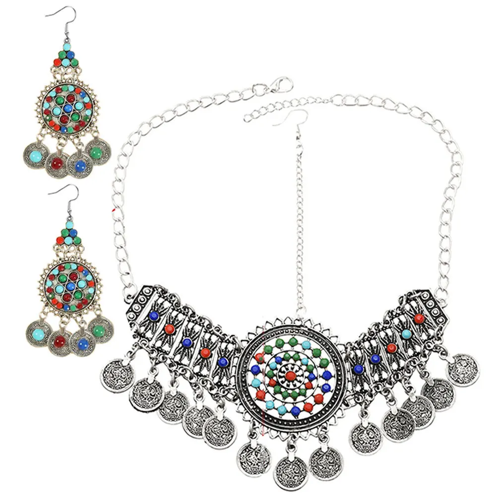 

1 Set Vintage Head Chain Drop Earrings For Women Bohemian Style Adjustable Headpiece Jewelry Set Wedding Party Hair Accessories