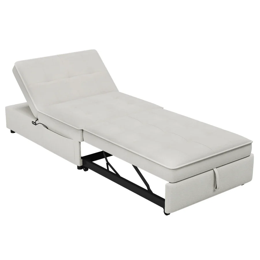 Sofa Bed,4-in-1Folding Ottoman Sofa Bed Sleeper Chair Convertible Chair into Bed with Adjustable Backrest Sleeper Couch Bed