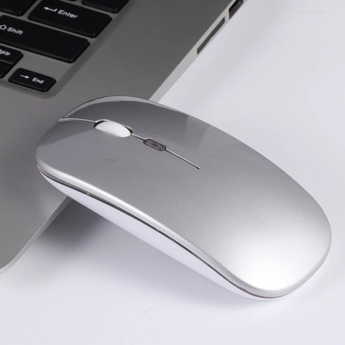 

Ultrathin Silent Wireless Mouse 50M 2.4ghz Dual Mode 600mAh Rechargeable Ergonomic Computer Mouse for Home Office