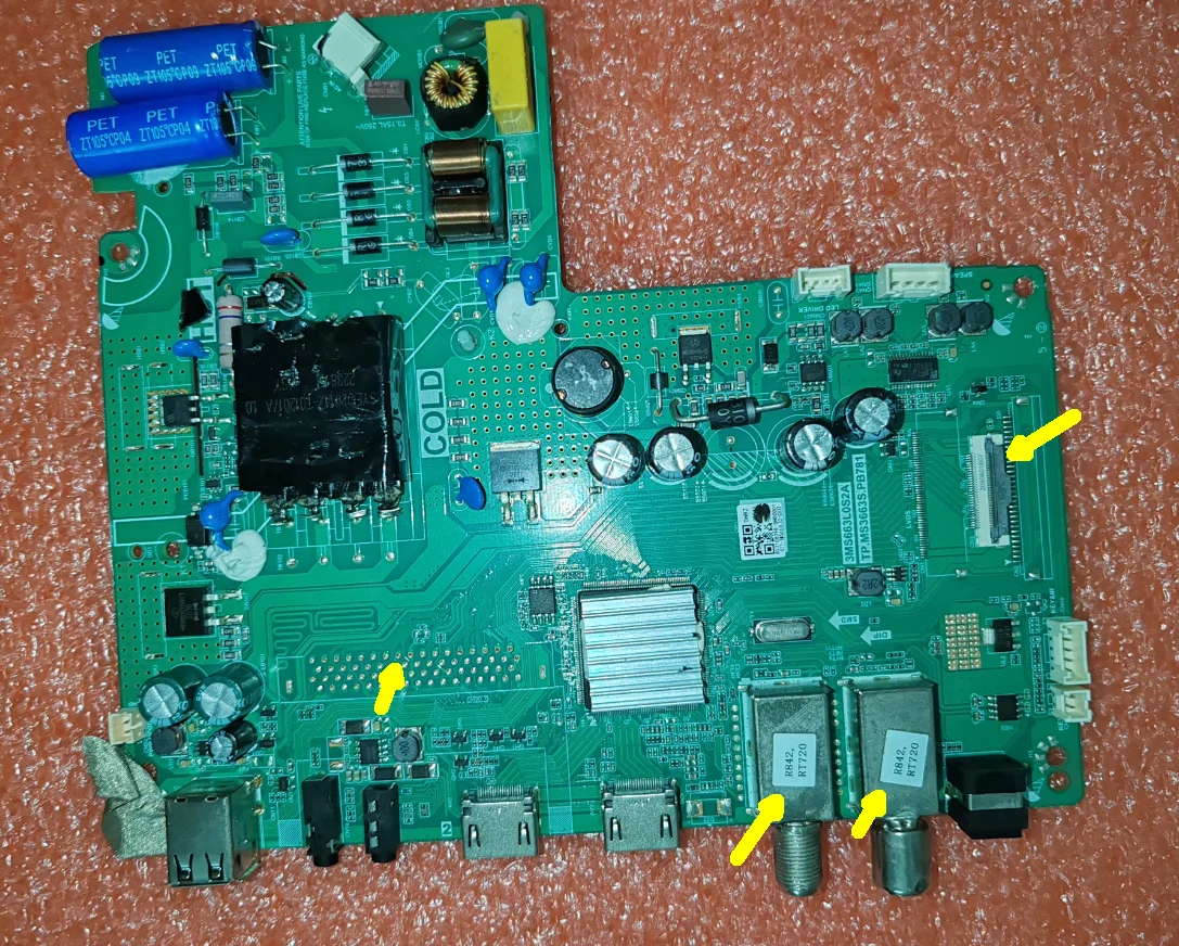 TP.MS3663S.PB781 3MS663L0S2A Three in one TV motherboard  Pay attention to the different screen cable interfaces