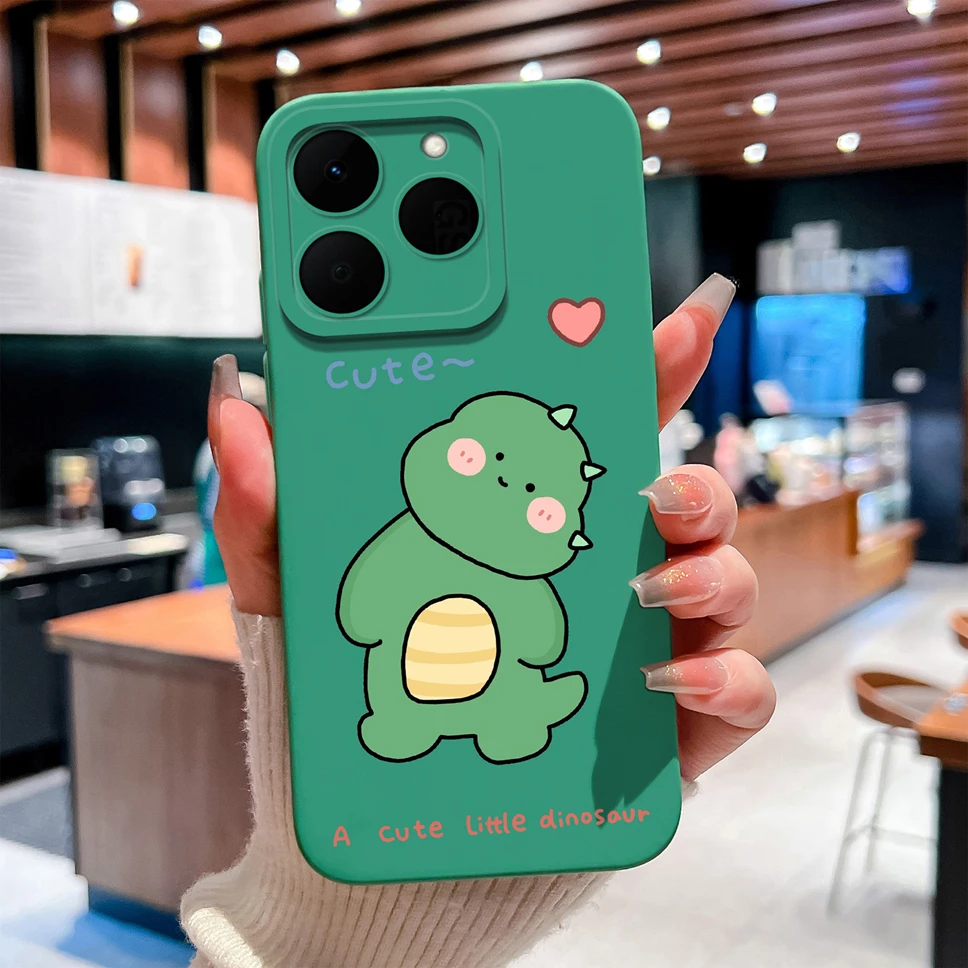 Para Realme 15T 5G Funda de teléfono encantador dinosaurio dibujos animados suave silicona anticaída Protector Para Realme15T Funda ligera