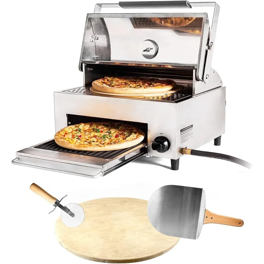 

CAPT'N COOK OvenPlus Pizza Oven Outdoor Gas Pizza Oven, Portable Propane Pizza Oven with Double Cooking Deck