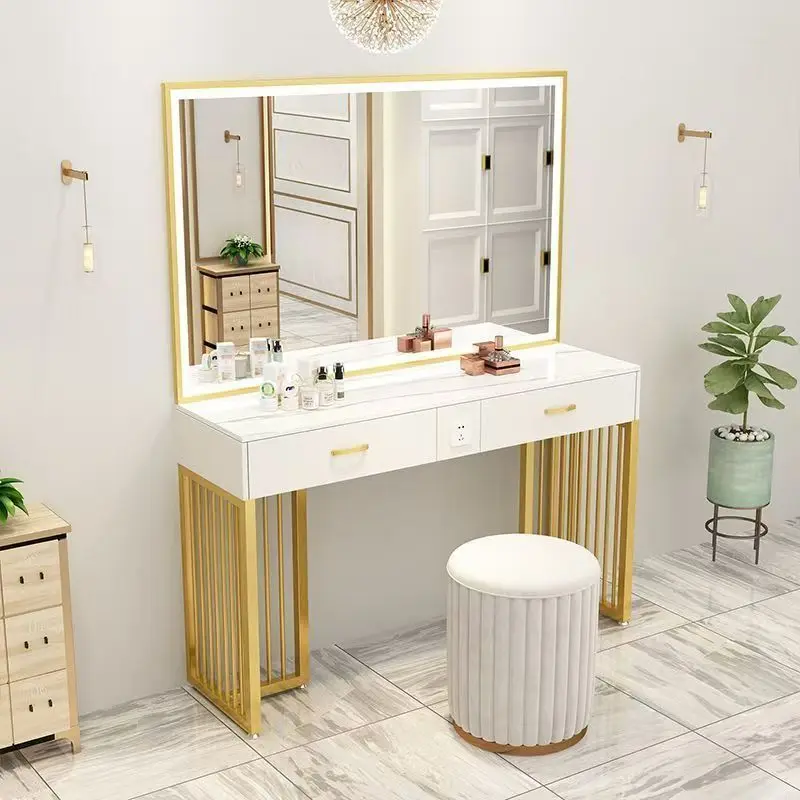 New Arrival  Hair Salon Mirror with Table Simple Makeup Table with Mirror Make-up Table