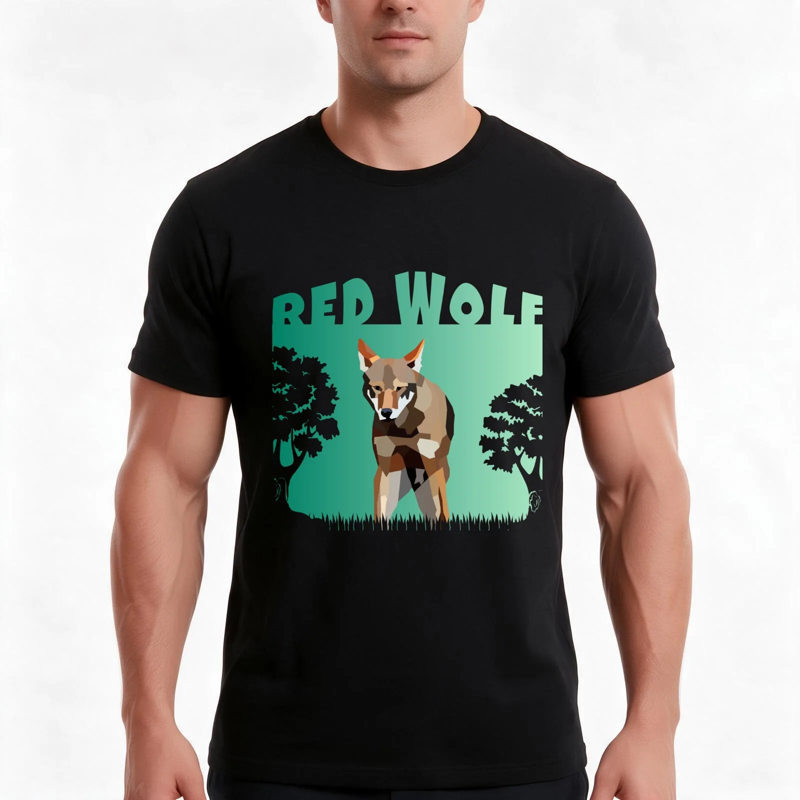 Endangered Cute Red Wolf T-Shirt Summer Casual Cotton Tee Oversized Streetwear Tops Vintage Graphic Print Unisex Men Women