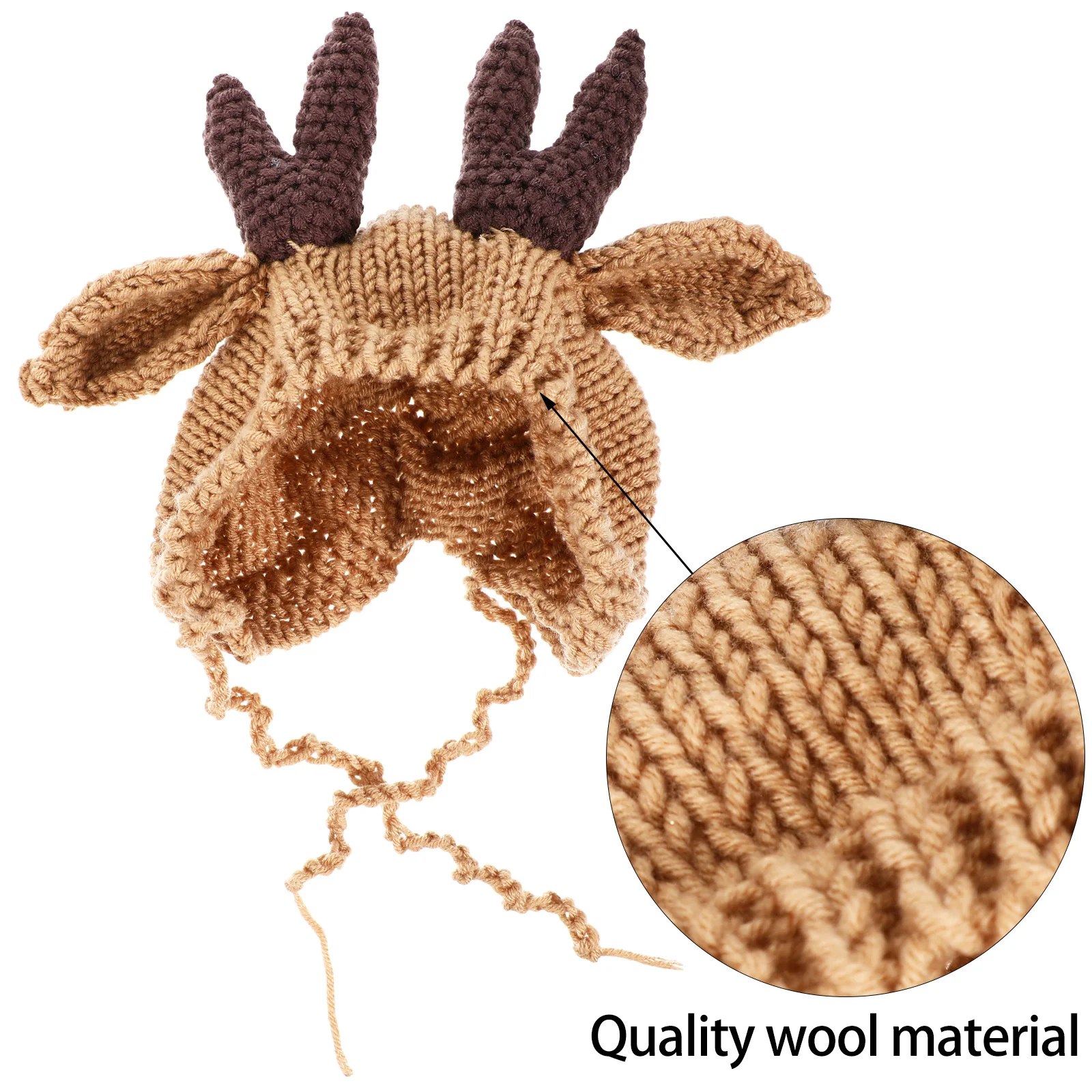 

1Set Baby Antler Winter Cap Soft Knit Warm Wool Hat Breathable Thermal Infant Beanie Perfect Photo Prop Gift Baby Hat