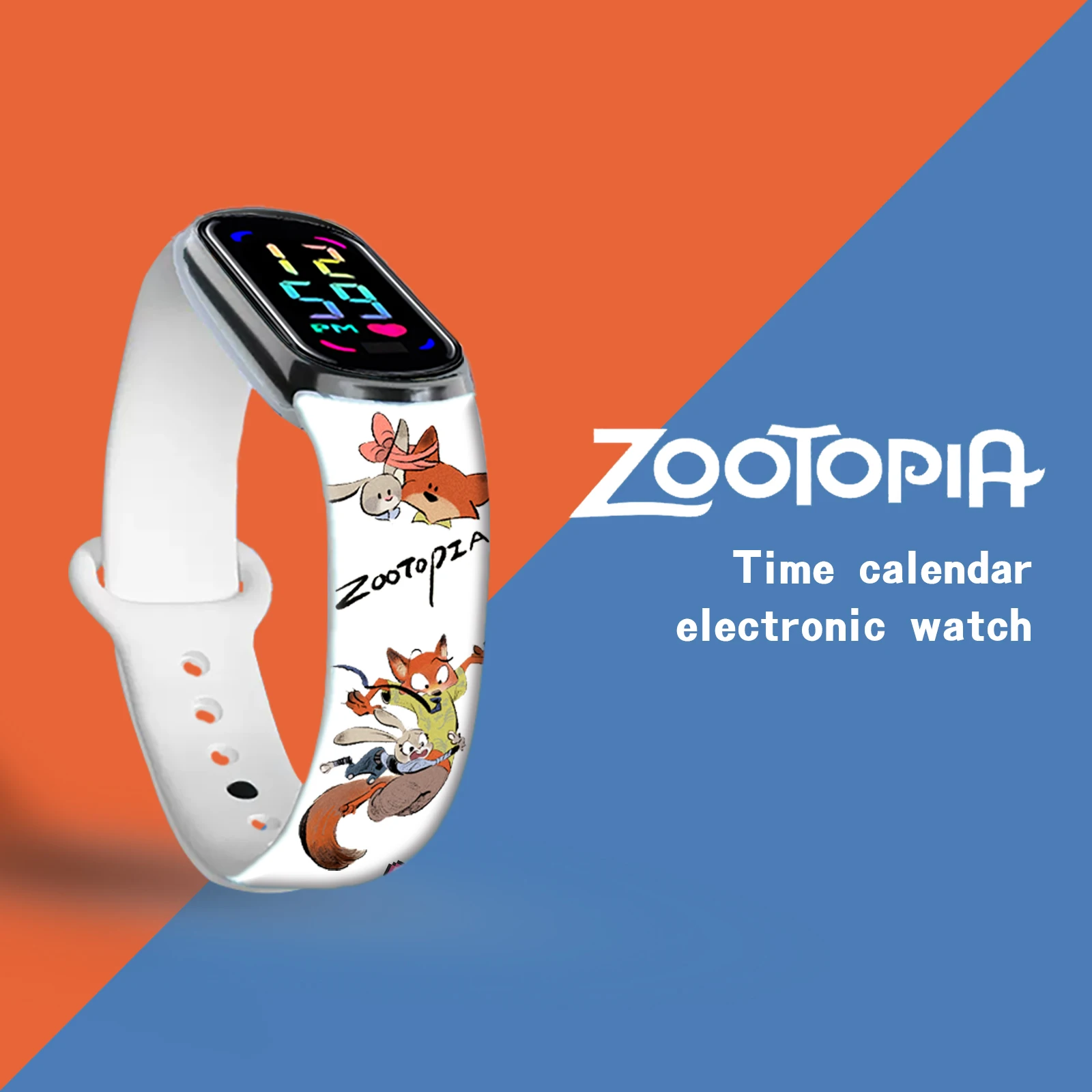 디즈니 주토피아 프린트 시계줄 샤오미 미 밴드 7 6 5 4용 손목 스트랩 교체 가능한 팔찌 미 밴드 스마트워치 액세서리