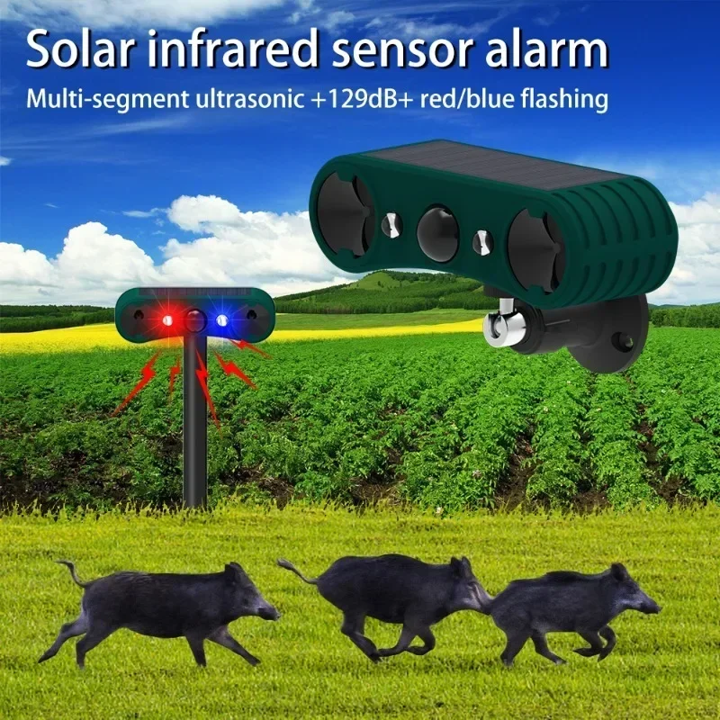 

1Pcs Ultrasonic Animal Repellant Cat Dog Repellant Solar Powered Rechargeable Garden Waterproof Animal Deterrent For Farm Yard