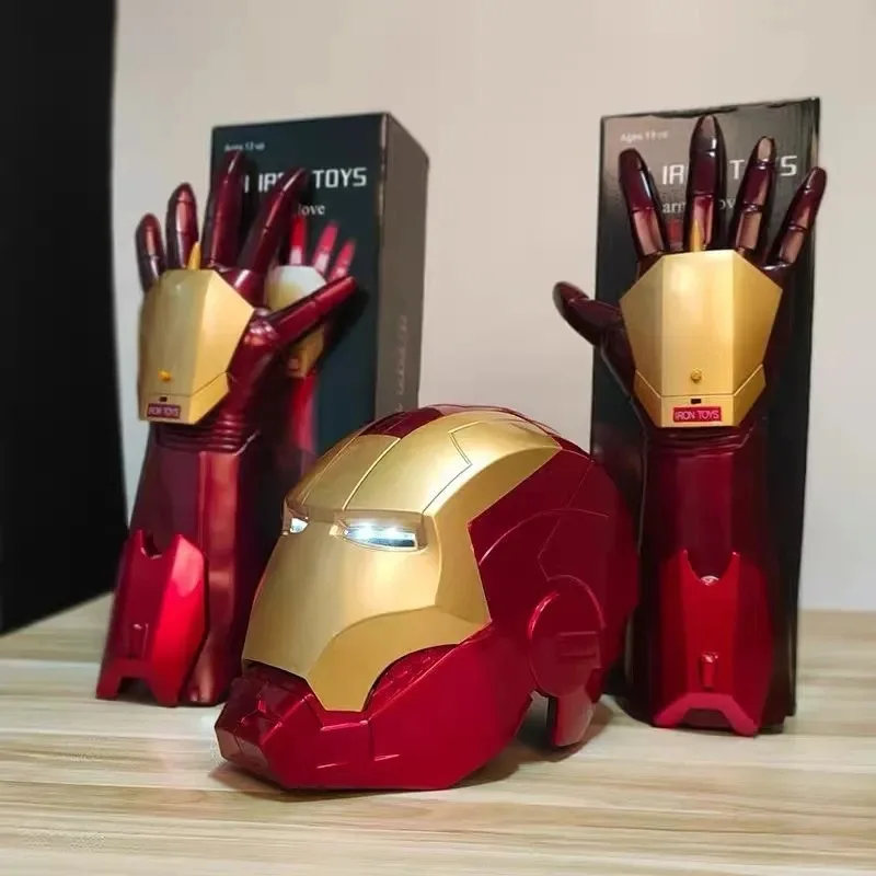 

Модернизированный шлем Lron Man MK Jarvis, носимый чехол с автоматическим открыванием и закрыванием головы, деформированный светящийся чехол на голову, механическая игрушка