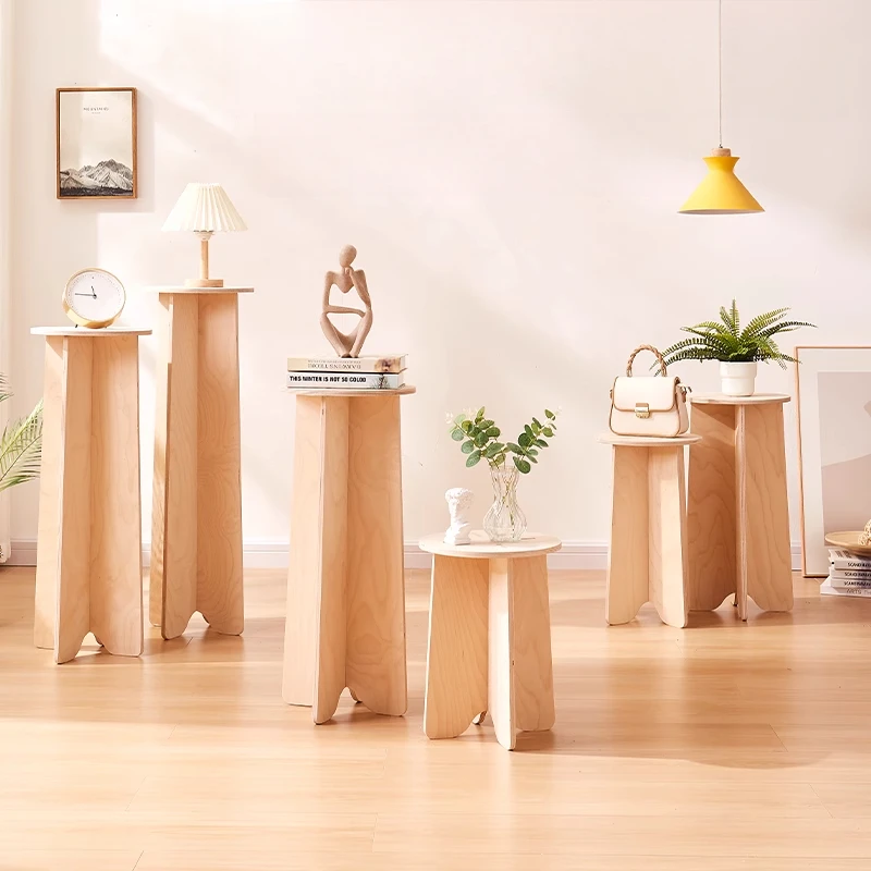 Simplicity All-round Clothing Store Bag Display Rack Photography Products Solid Wood Base Window Dressing Platform Display Stand