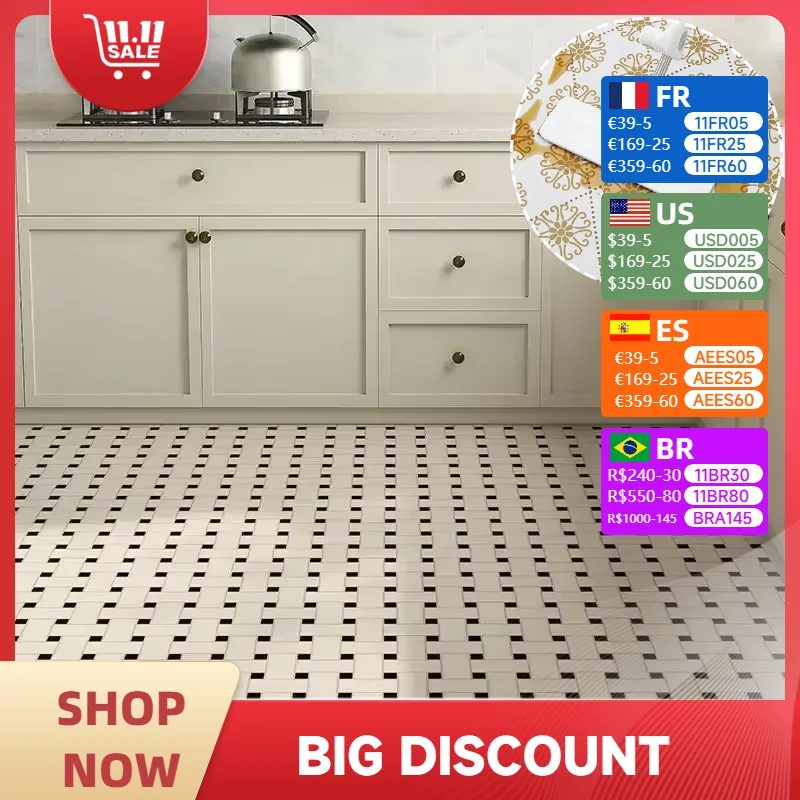 Kitchen Carpet Anti-fouling Oil-proof Grid Floor Mat Scrubbable Waterproof PVC Leather Balcony Bathroom Non-slip Rug Ковер 러그