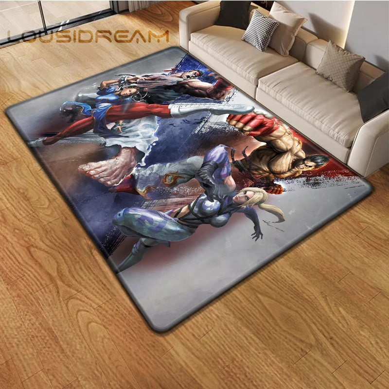 Retro Game Street Fighter Gamer Area Rug, Non-Slip Floor Mat, Carpet for Living Room Bedroom, Sofa, Doormat, Decoration, Kid Pl