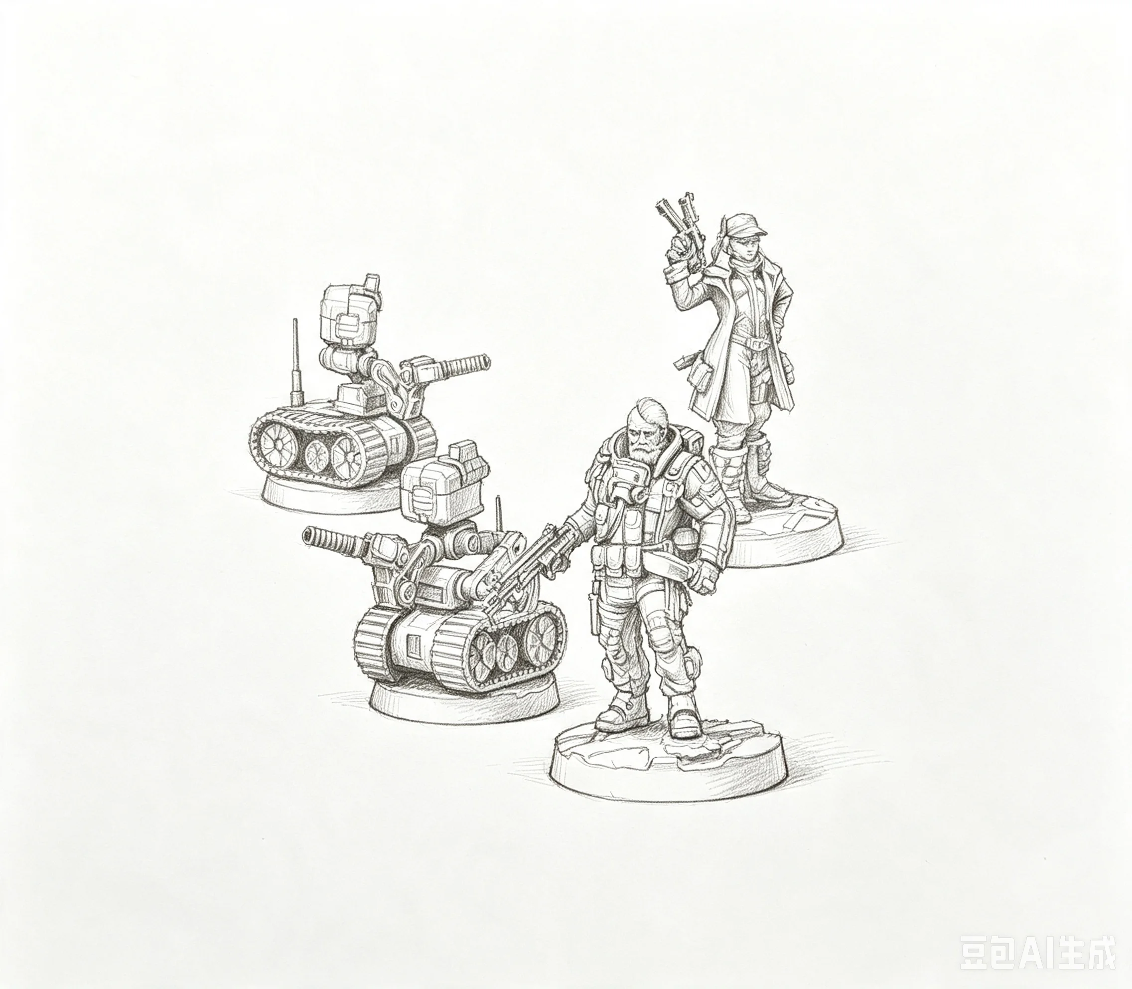 Rare Resin Reinforced Kosmoflot Support Pack, Unpainted Die-casting Resin Model Kit, Including Base, DIY Model Kit