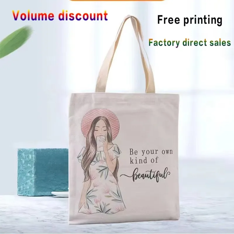 Custom Printed Logo Canvas Tote Bag, Thick 3D Stereo Canvas Bag Wholesale, Reusable Custom Shopping Handbag for Promotion & Gift