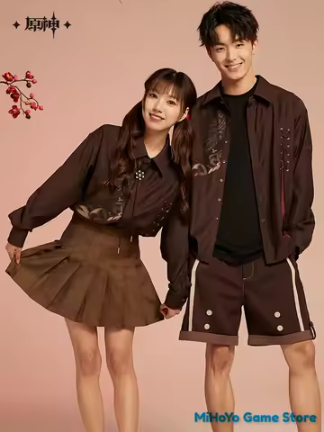 Hu Tao Shirt MiHoYo Original Official Genshin Impact Daily Costume Quadratic Cosplay Hu Tao Theme Impression Series Tops Gifts